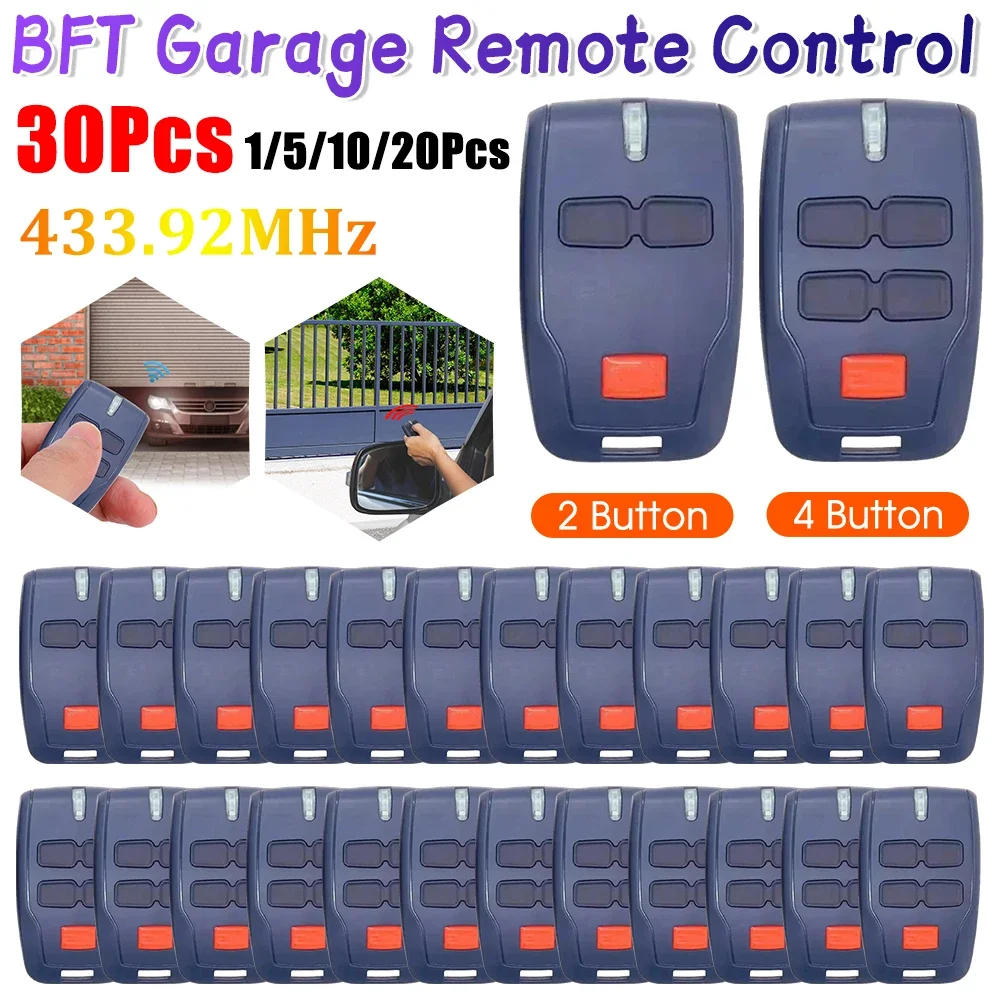 

1-30 шт. для BFT MITTO 2 и 4 B RCB02 RCB04 KLEIO B RCA02 RCA04 TRC1 TRC2 TRC3 Пульт дистанционного управления гаражными воротами 433,92 МГц с подвижным кодом