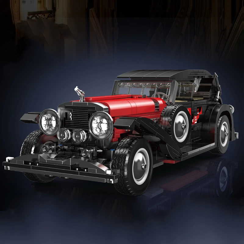 1308 pçs retro esportes carro blocos de construção modelo brinquedos pequenas partículas tijolos do veículo do vintage ornamentos criativos para presentes do feriado