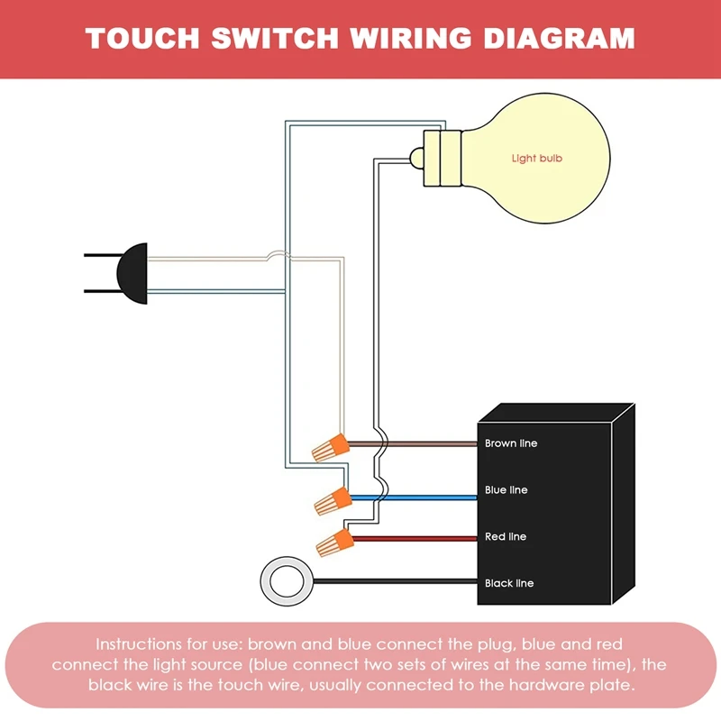 Touch Lamp Switch 2 Pack,Touch Lamp Control Module For Dimmable LED,Bulbs,Lamp Switch Replacement Kit With Wiring Caps