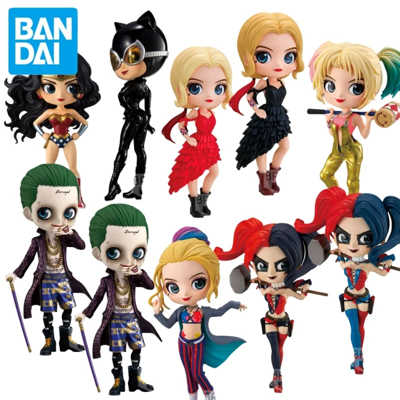 Bandai Banpresto Qposket Comics Series Heroes, Harley Quinn, Joker Man, Wonder Woman, Supergirl, Batman, maniquí de juguete para niños, Original