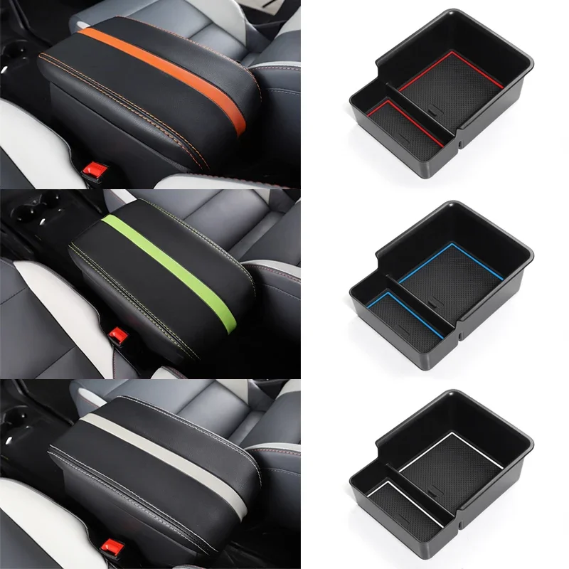 

Car Soft Leather Armrest Cover for MG 4 MG4 EV EH32 MuLan 2022 2023 Central Control Storage Box ABS Waterproof Auto Interior