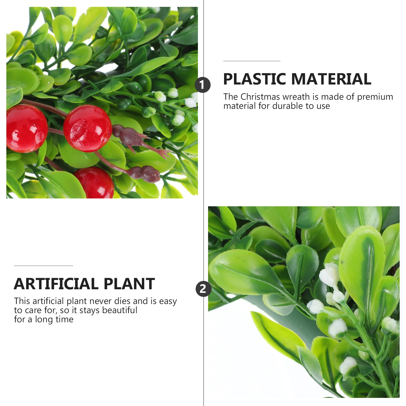 

1Pcs Christmas Wreath Artificial Plant Xmas Indoor Door Wall Party Garland Festival Adornment