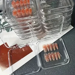 10/20 Stück Press-On-Nagelaufbewahrungsboxen aus Acryl mit selbstklebenden Blättern, transparente, klare Nagelboxen, Schmuckaufbewahrungswerkzeug und Zubehör