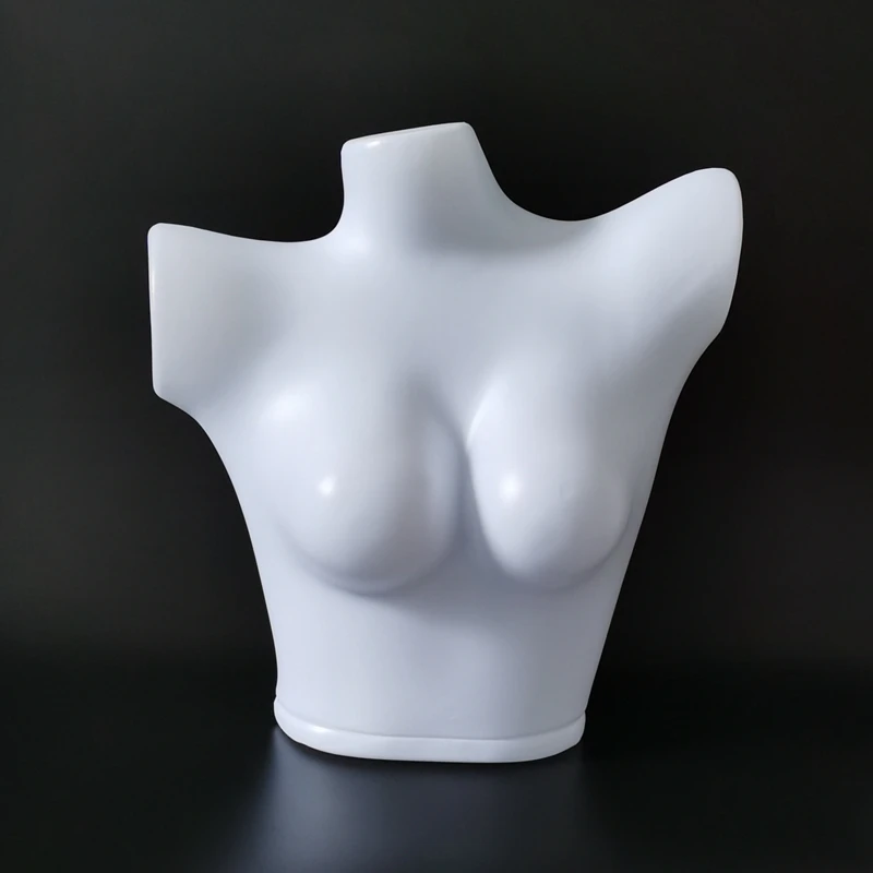 Female Upper Body Human Chest Model White Plastic Bra Bikini Display Products Clothing Store Underwear Window Model Display Rack