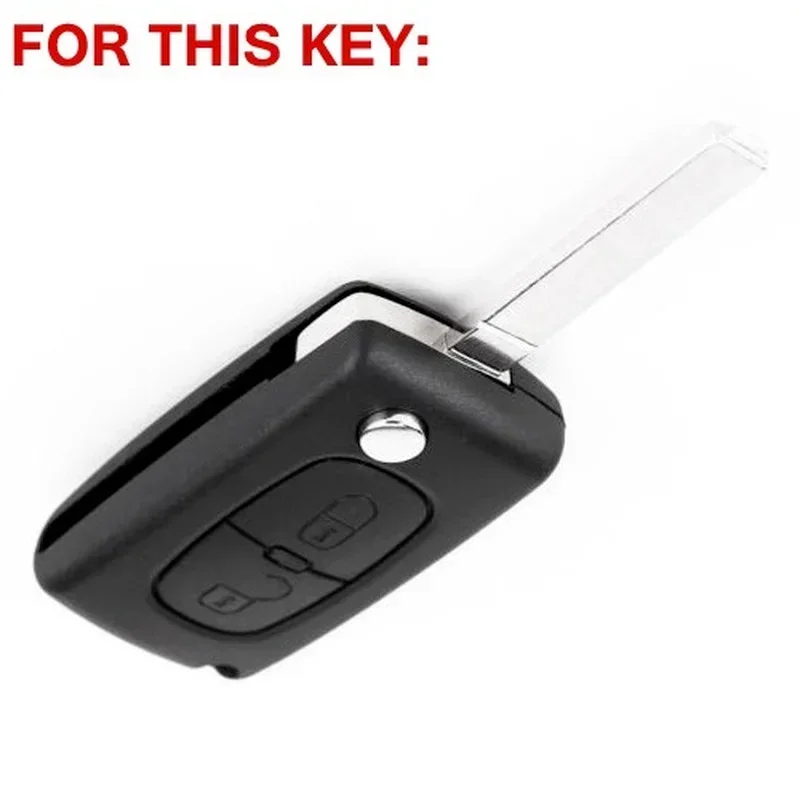 Silicone Remote Car Key Case Cover FOB Shell Holder Protect for CITROEN C2 C3 C4 C5 Berlingo Picasso for Peugeot 207 807 306