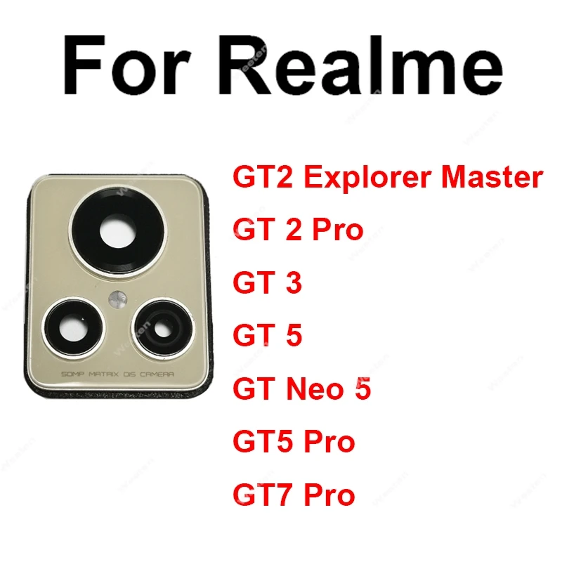 

Для Realme GT5 GT 2 3 5 7 Pro GT 7 Pro GT Neo 5 Master Explorer Стеклянная крышка объектива задней камеры и держатель рамки