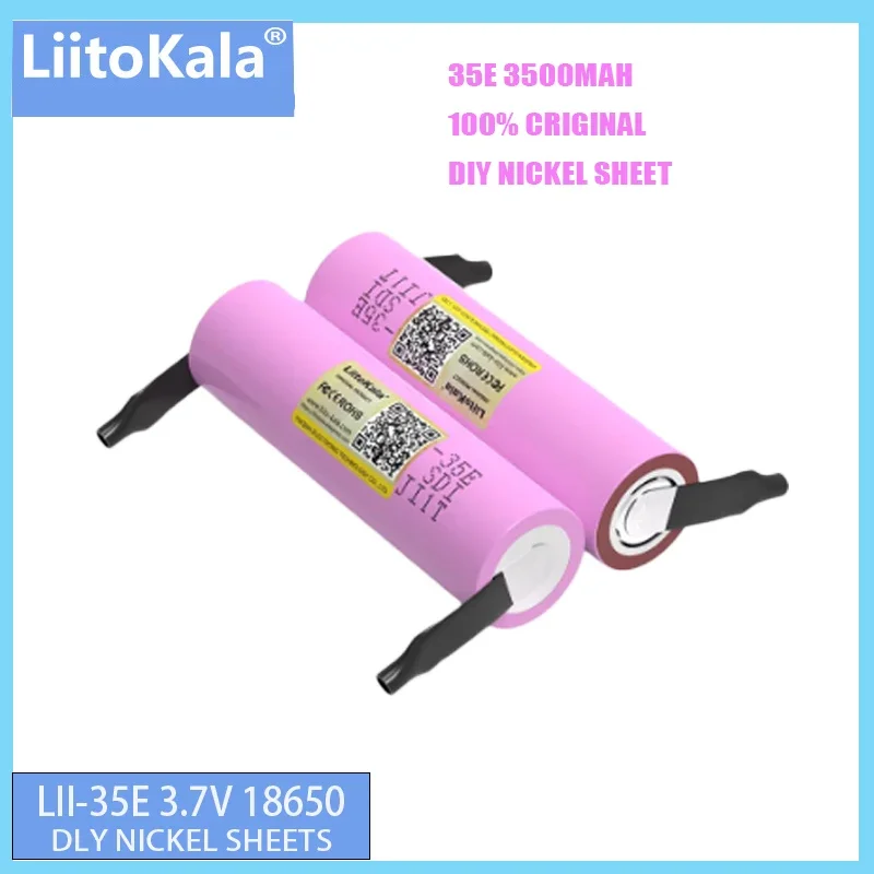 Brand new 100% original LiitoKala INR18650 35E 3.7V 3500mAh 20A discharge INR18650 35E 18650 nickel plated lithium-ion battery