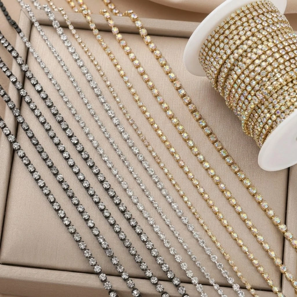 

1meter Silver Rhinestone Trim Strip Crystal Close Claw Cup Chain for Clothes Sewing Craft Jewelry Make Wedding Bouquet DIY Decor