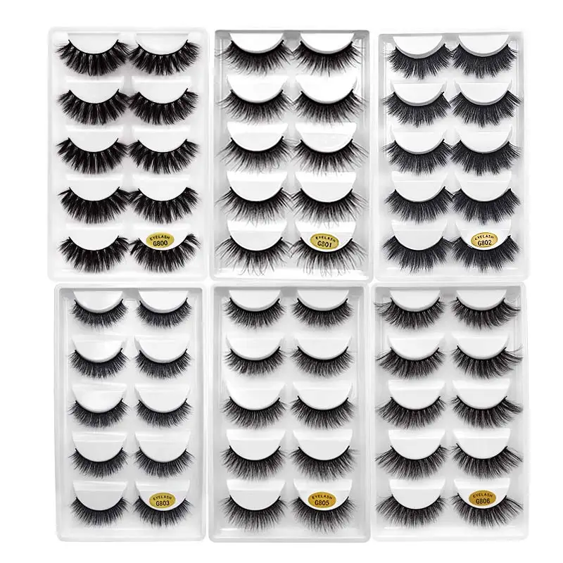 5 Pairs 3d mink eyelashes dramatic 3d lashes natural false eyelashes volume eyelash extension maquillaje mink cilio makeup tools