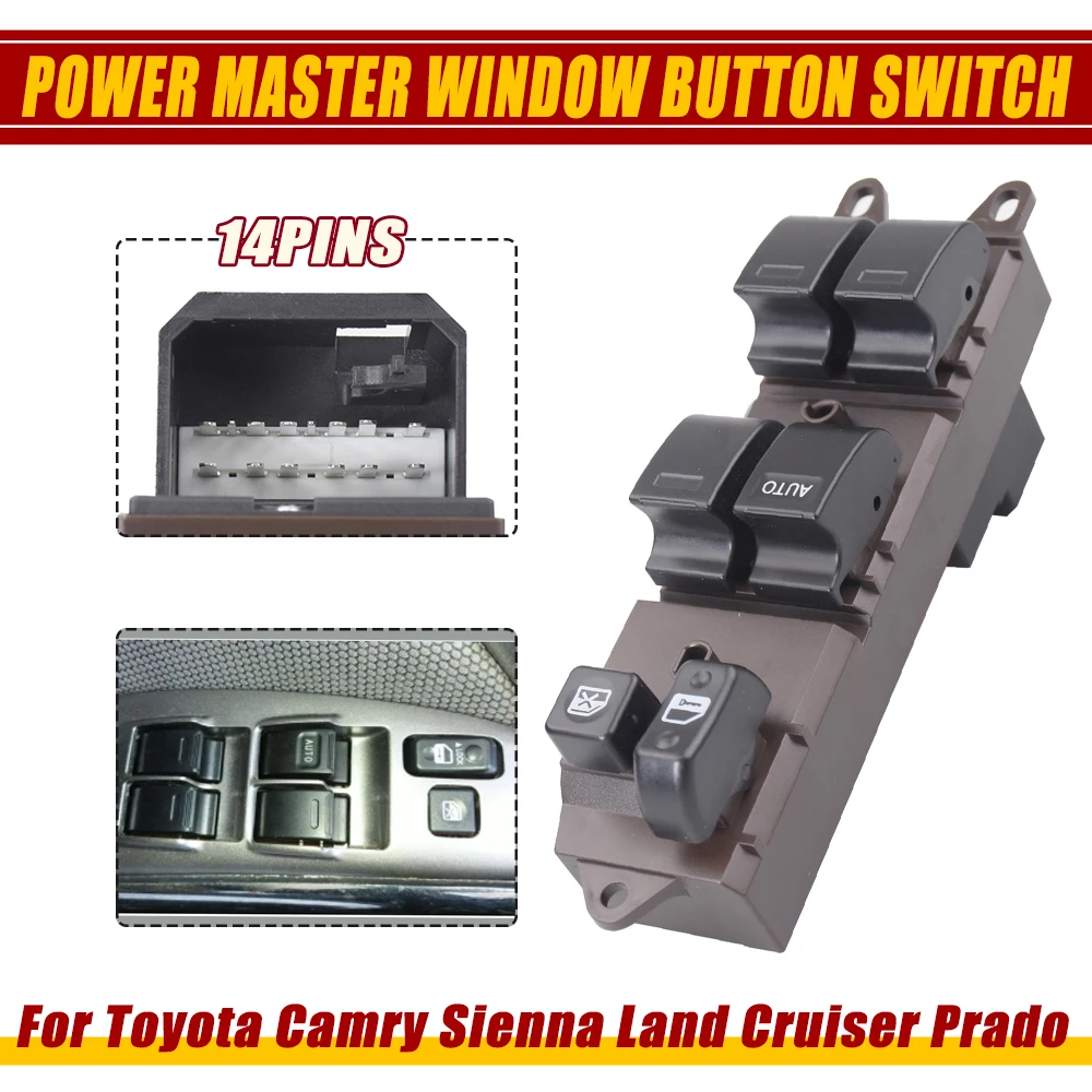 Interruptor de janela de energia elétrica para Toyota Corolla Camry Sienna Scion XA XB Matrix, 84820-AA070, 84820-AE012, lado esquerdo, 84820-AA070