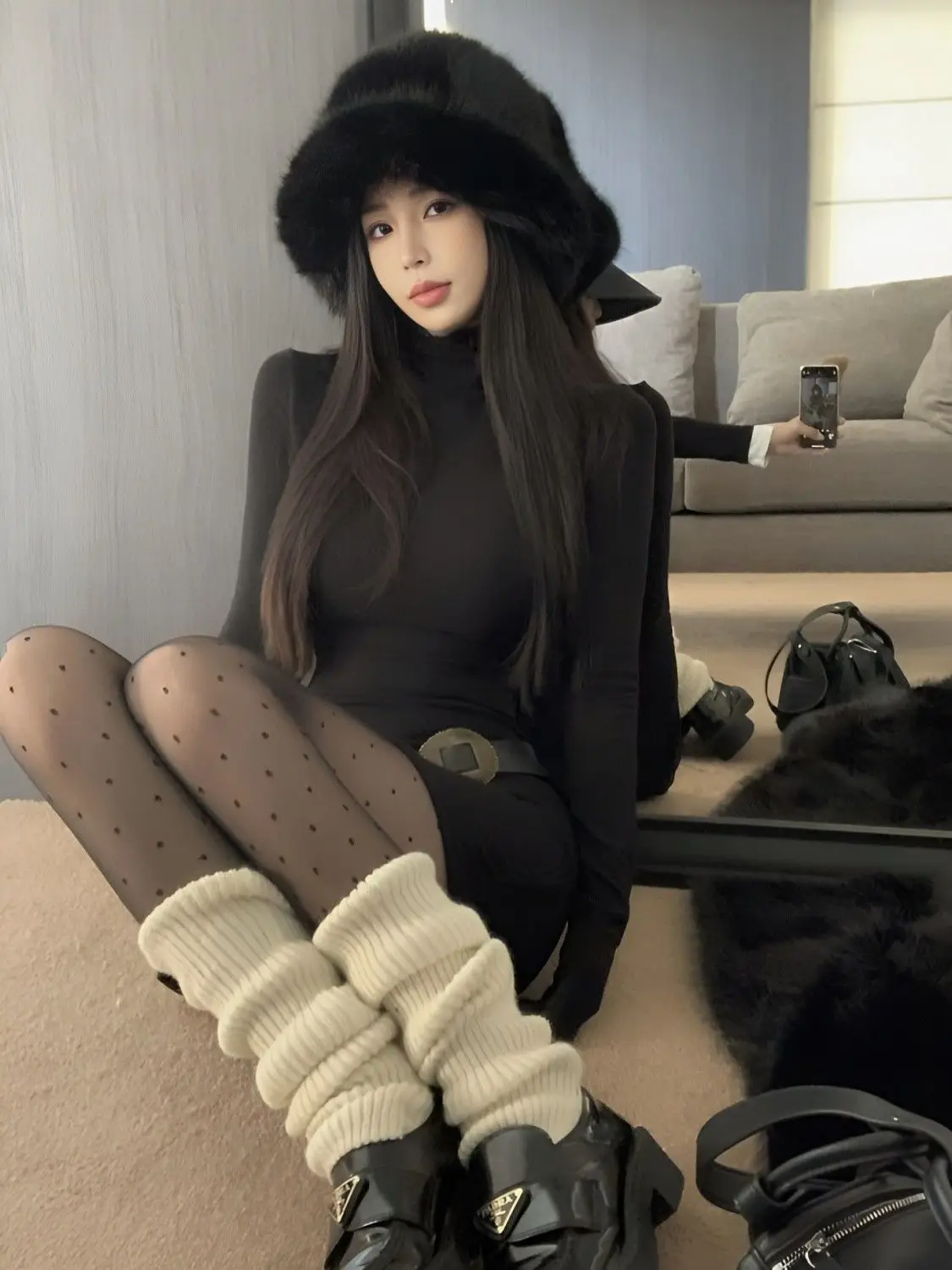 ボディコンニットドレス女性セクシーなスリムフィット長袖ボディハグドレス冬ウエストを定義する体型を引き立てるガウン伸縮性