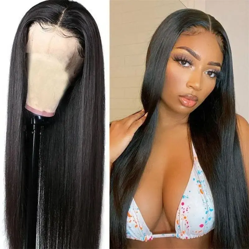 

180 Density 30 36 Inch 13x4 HD Transparent Straight Lace Frontal 13x6 Lace Front Wigs Human Hair Wig PrePlucked For Black Women