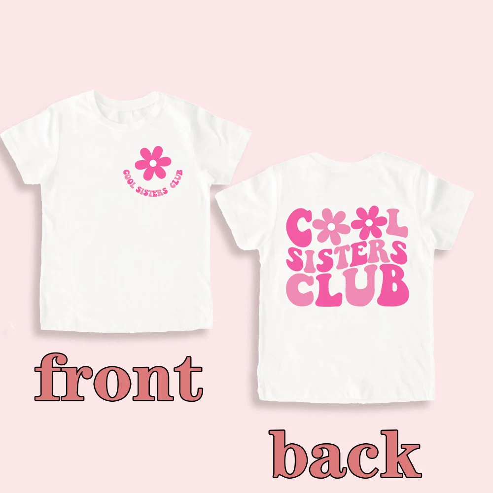 Cool Big Sister Club Print Girls Shirt Baby Announcement T-shirt Promoted To Big Sister Clothes Kids Sibling Outfit Girl Tee Top