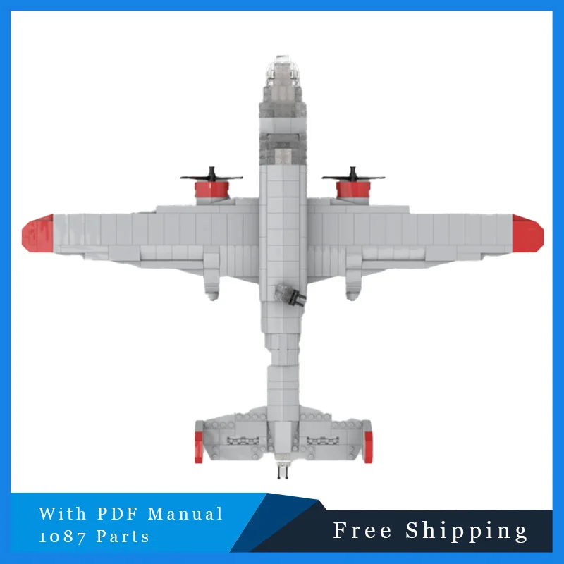 

1087 PCS Famous Retro Medium Bomber Model MOC Building Block Brick DIY Creative Assembly Toy For Children Surprise Birthday Gift