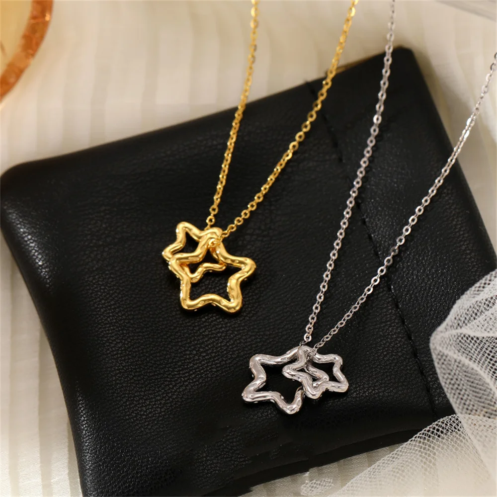 

Корейская цепочка на ключицу из стерлингового серебра 925 пробы с пятиконечной звездой