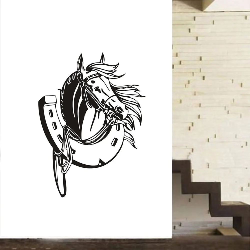 Beautiful Horse Head Wall Decal Pet Animal Art Decor Office Vinyl Wall Stickers For Living Room
