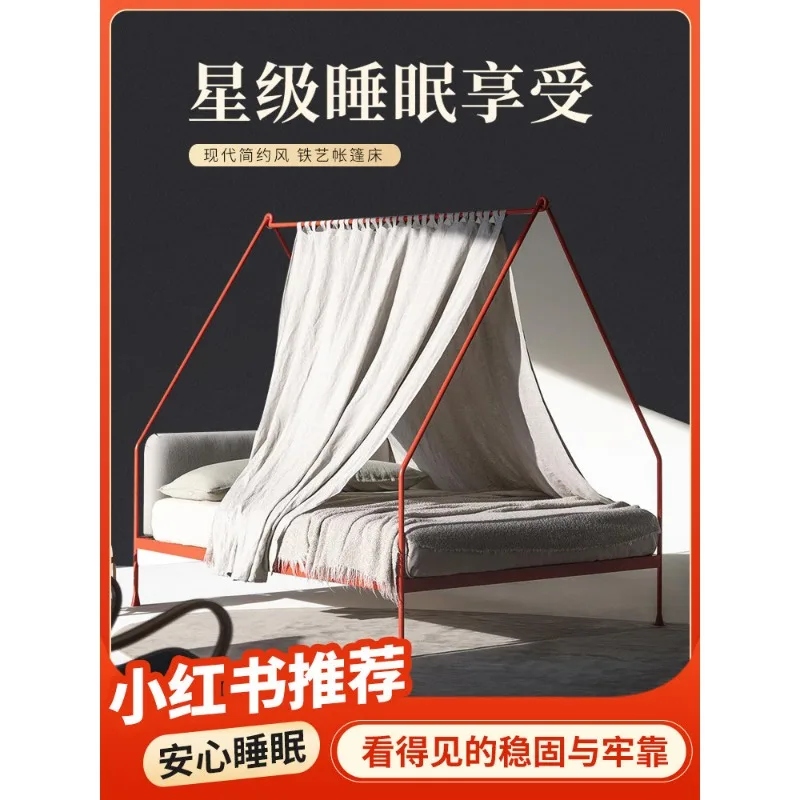 Carbon steel double wabi sabi B & B small apartment formaldehyde retro style Italian minimalist master bedroom home