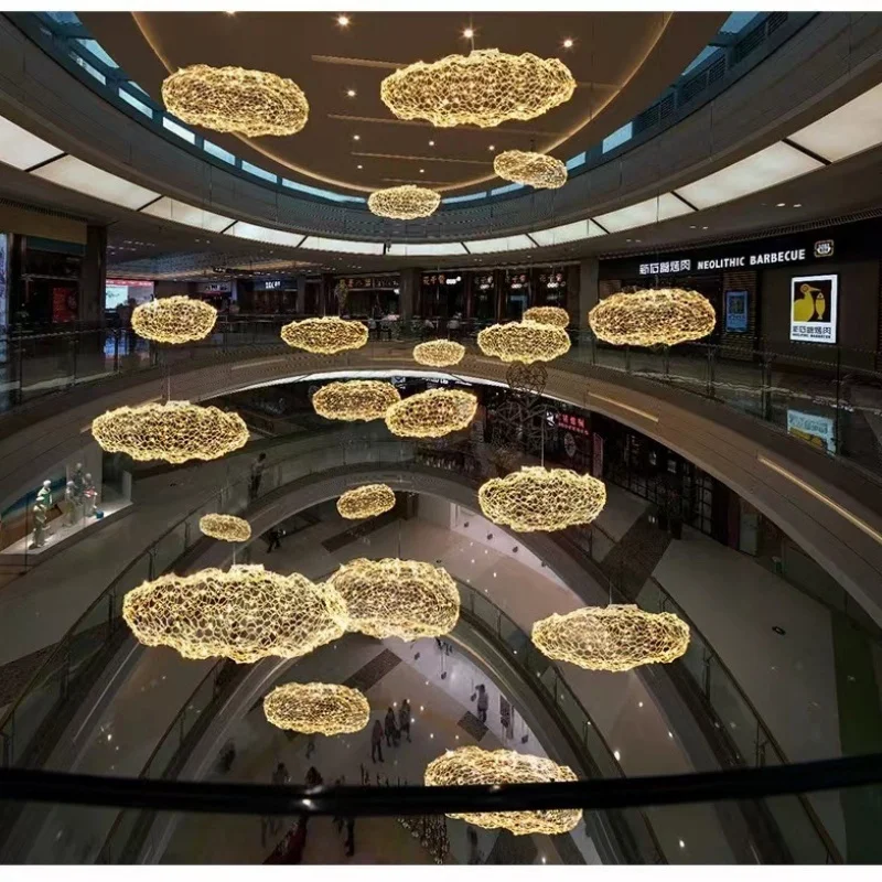 

Danish designer art hollow cloud pendant lamp living room bedroom staircase chandelier industrial attic park decor light fixture