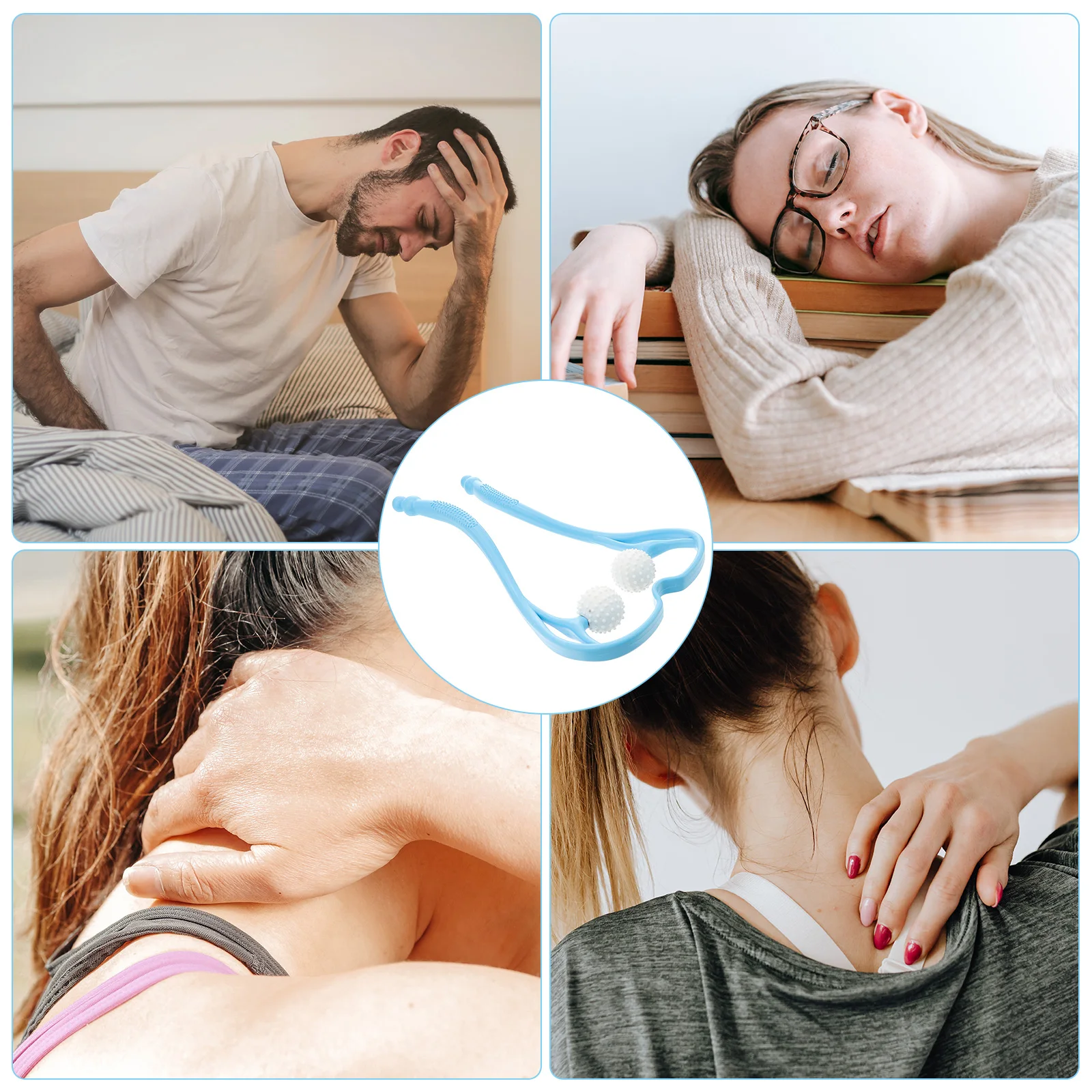 

Handheld Neck Massager Lightweight Portable Relieve Pain Stress Self Massage Tool Shoulder Back Pain Relief Neck Massage Roller