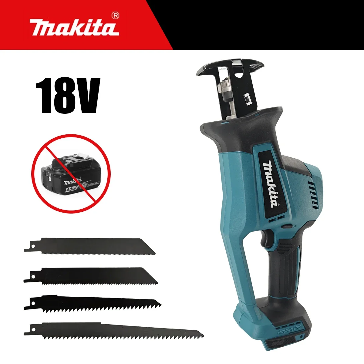 Makita DJR189 18V Cordless Brushless Reciprocating Saw Portable Power Tool for Wood And Metal Cutting Rechargeable image 6