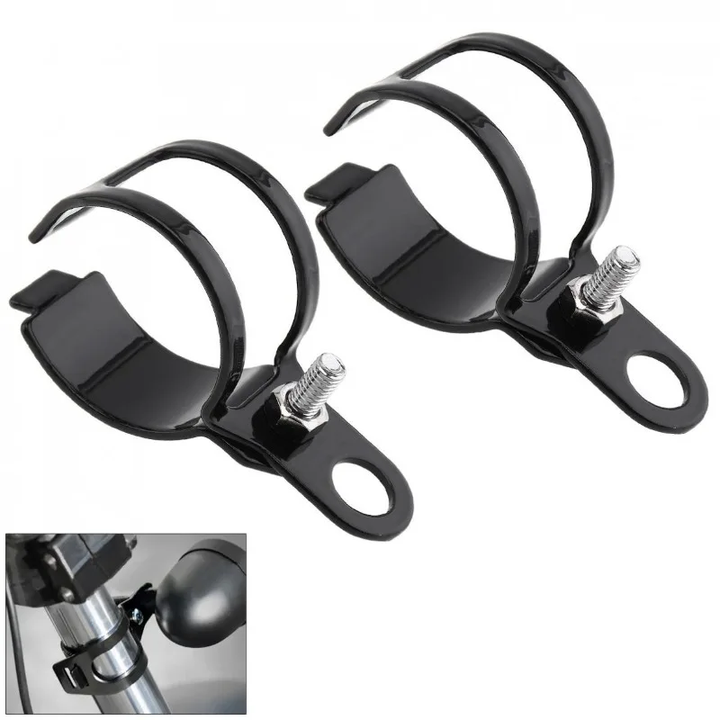 2 Pcs Motorcycle Turn Signal Expansion Installation Steel Bracket Holders Front Fork Clamp Bracket 27-36mm