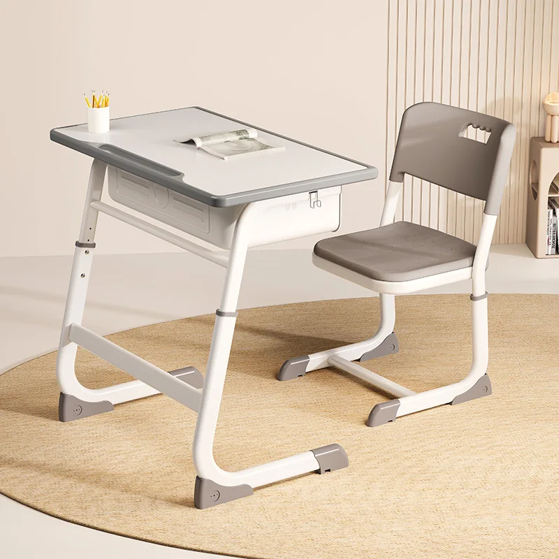 Children's study table Home primary school tutoring training class Desks and chairs can be lifted School writing desk set