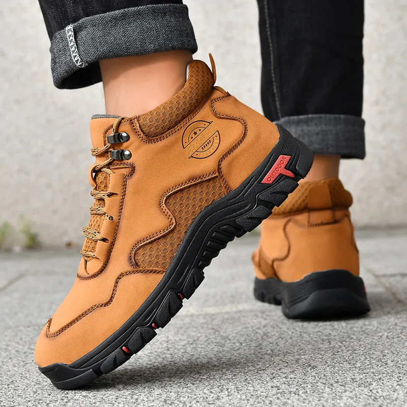 Neue Herbst Handgemachte Leder Männer Stiefel Outdoor Design Turnschuhe Mann Atmungsaktive Casual Leder Schuhe Männer Stiefeletten Herbst Plus Größe – Detail 16