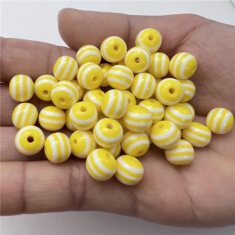 8-10mm Charm Acrylic Stripe Colorful Perforation Spacer Beads Beaded Bracelet Necklace Amulet DIY Accessory Making Supplies Find