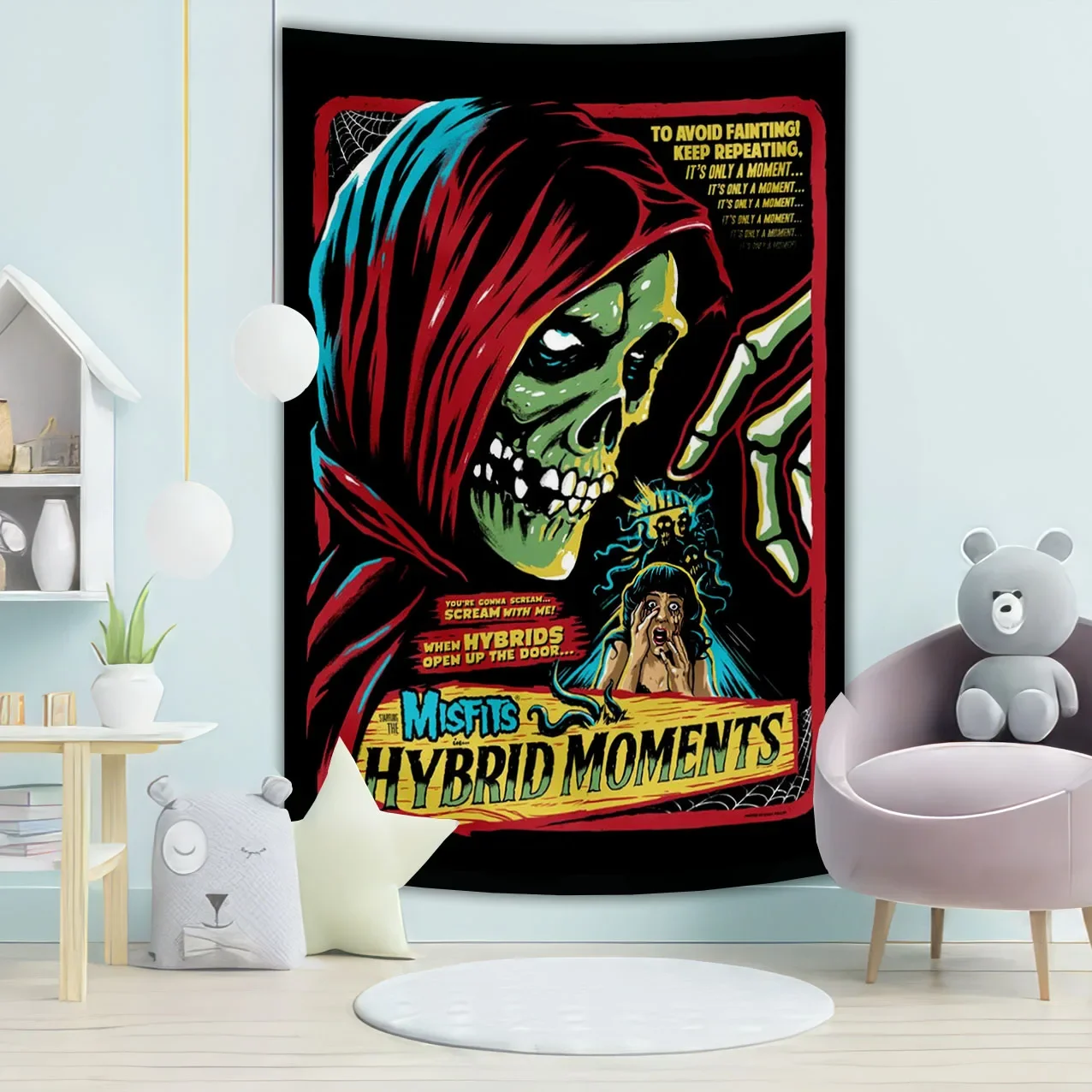 High-Quality Misfits Rock Band Tapestry: Decorative Wall Art for Music Lovers Room Decor Aesthetic  Macrame