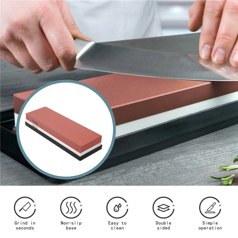 【مشعبية】حجر شحذ، حبيبات المشحذ - مراجعة Knife Sharpening Stone Whetstone 1000 6000 وسعره