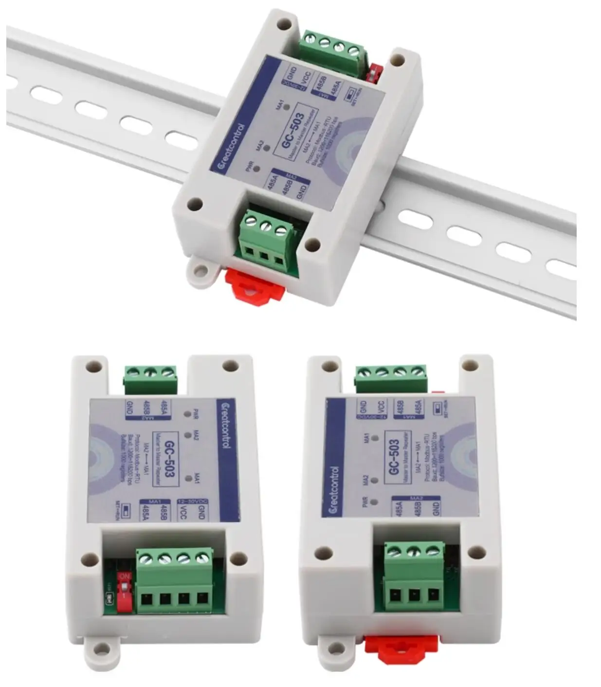 RS485 Master to Slave Station 2 Master Stations' Communication Repeater Modbus Protocol Data Sharing Device