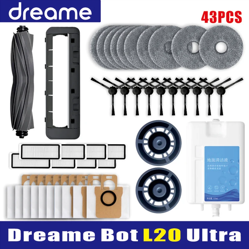 Dreame Bot L20 Ultra Accessories Main Side Brush Hepa Filter Mop Dust Bag Robot Vacuum Cleaner Replacement Parts