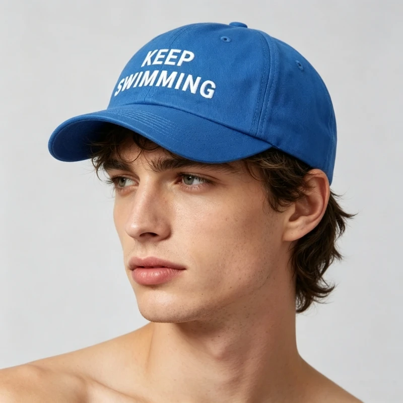 BT keep Swimming New Letter Embroidery Baseball Caps For Men And Women Fashionable Sunscreen Soft Top Hat Duckbill Cap view 4