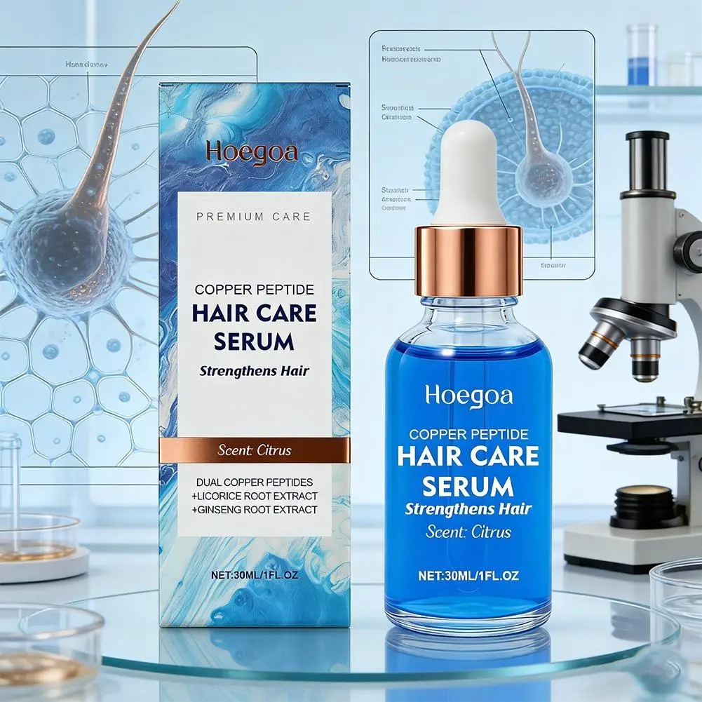 Copper Peptide Hair Growth Serum Dual Peptides Licorice Root Extract Anti Hair Loss Treatment Thinning Hair Scalp Care Serum