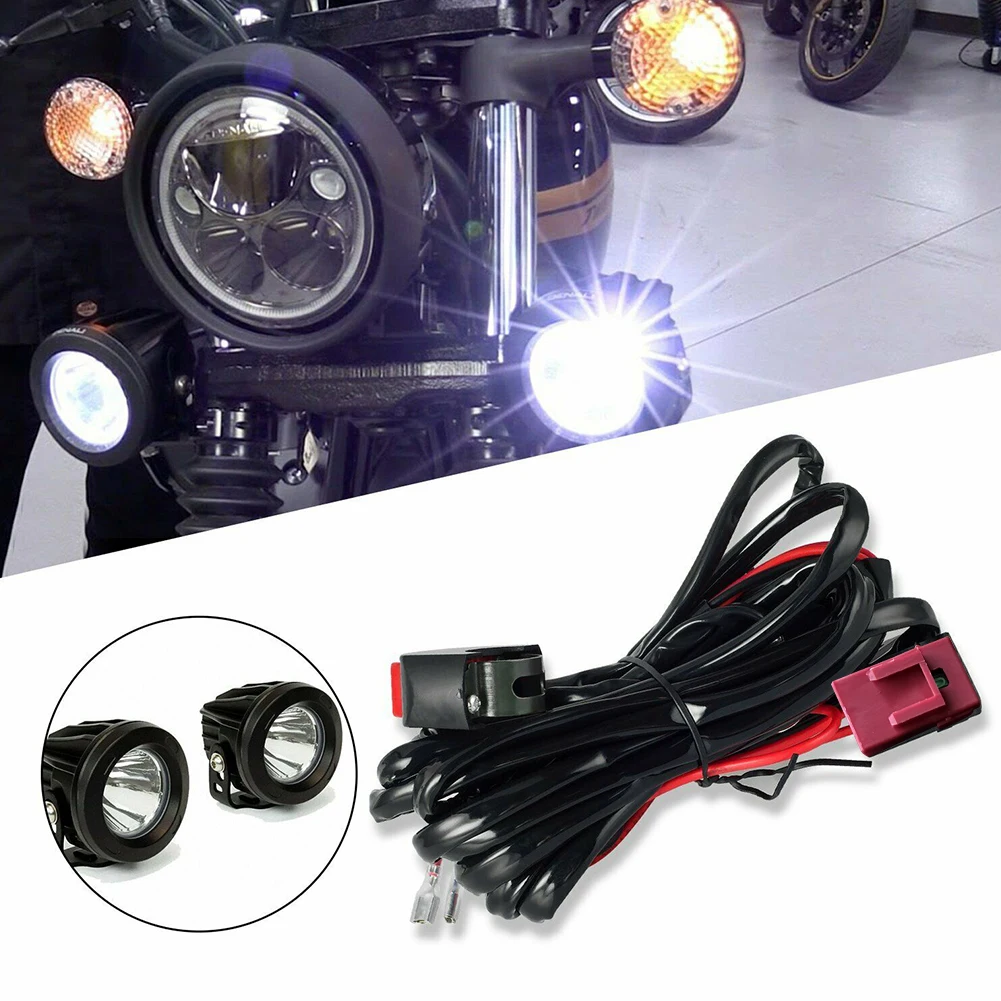 Motorbike Spotlight Cable Accessory DC 12V Headlights Spotlight Wire Cable Switch Kit Motorbike LED Light Control Cable