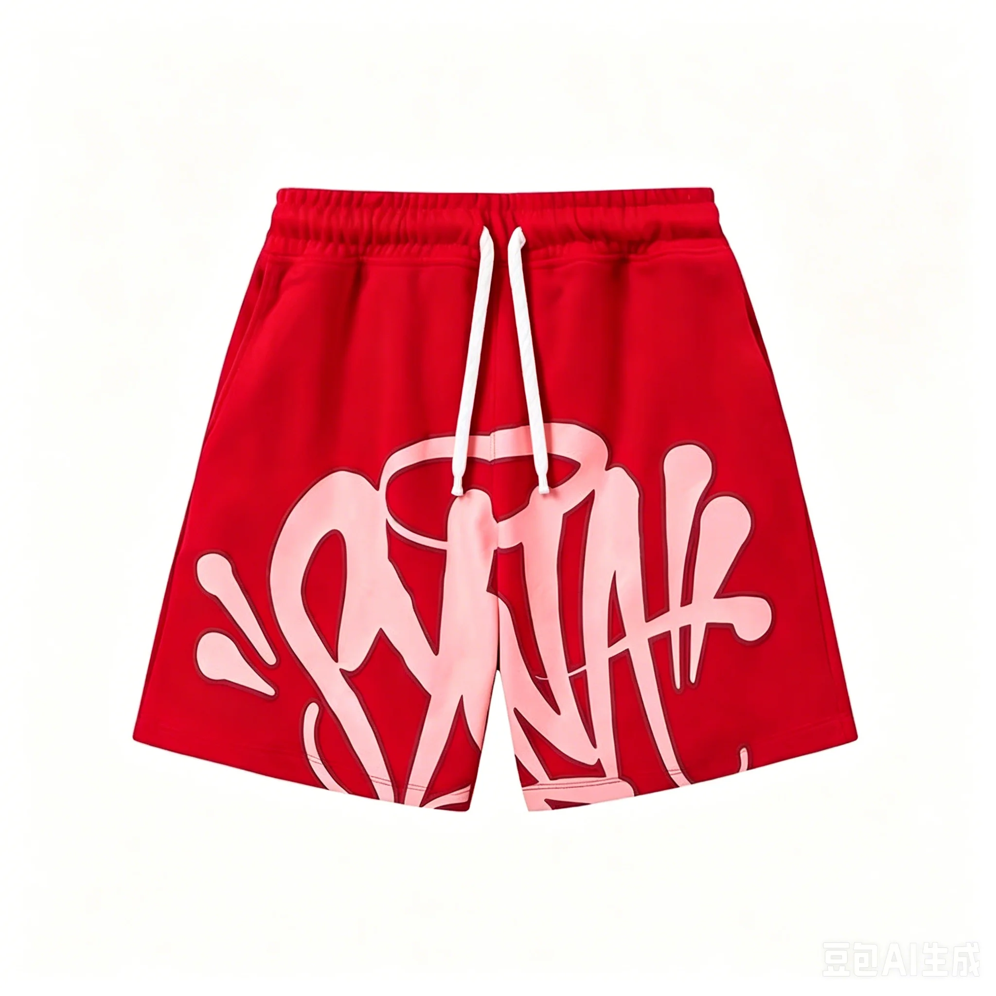 Trendige Marken-Sportshorts mit amerikanischem Street-Graffiti-Buchstabendruck für Herren, schnelltrocknende Strandhose für Sport und Freizeit – Detail 8