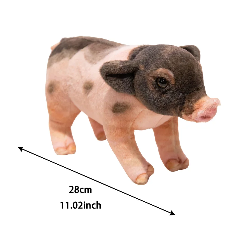 TreasuringU Lifelike Pig Plush Toy 28cm Realistic Spotted Piglet Stuffed Doll Soft Pig Animals Throw Pillow Fun Birthday Gifts