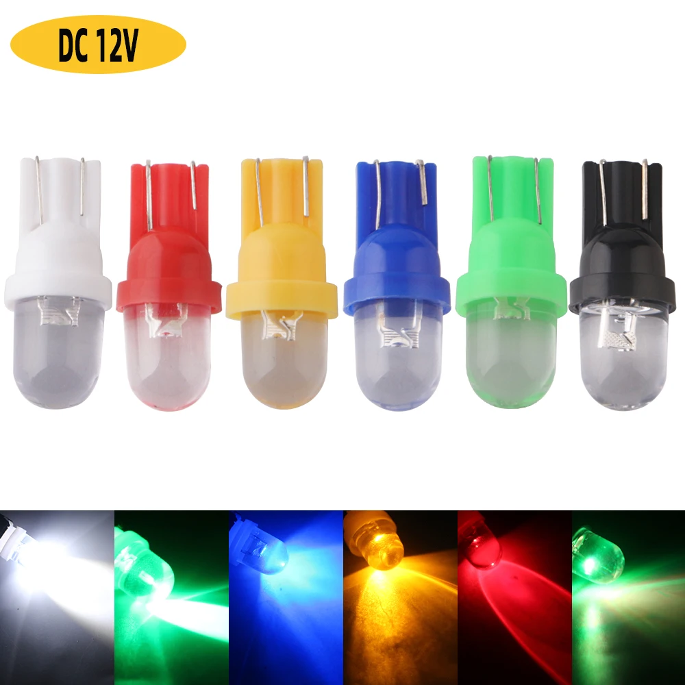 

12V 100pcs W5W 194 T10 LED Bulbs Pathway Map Door Dome Side Marker Clearance Reading Lights White Blue Red Green Amber RGB