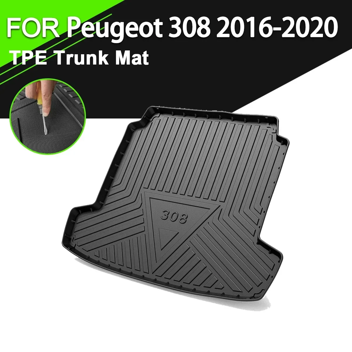 

Car Rear Trunk Cover Mat Non-Slip Waterproof Rubber TPE Cargo Liner For Peugeot 301 308 408 508 508L 2008 3008 4008 5008 DS6 DS7