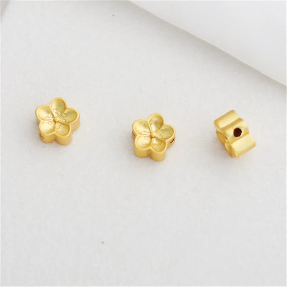 

Double-sided Five-Leaf Flower Bead Spacer, 18K Color Gold Matte Gold DIY Bracelet Necklace Handmade Accessories Loose Bead 9mm