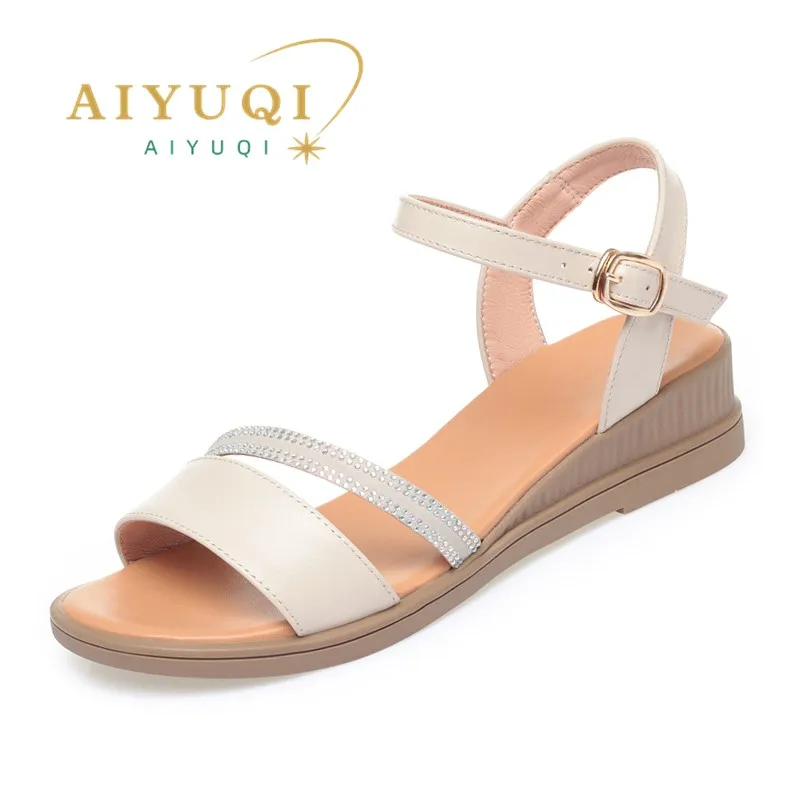 

AIYUQI Women's Sandals Summer 2024 New Mom Sandals Wedge Anti Slip Large Size 41 42 43 Women's Sandals