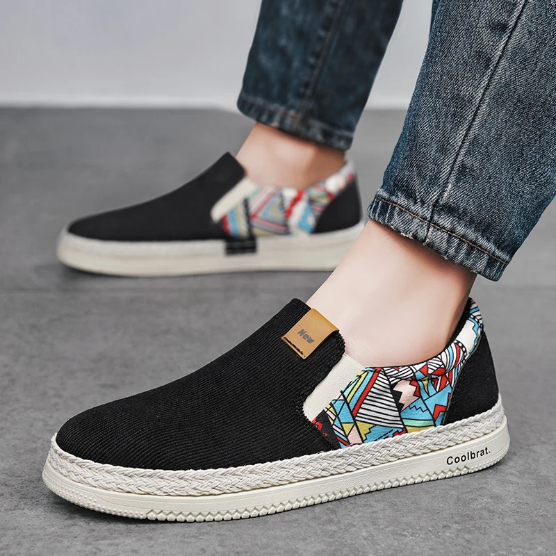 Flat Canvas Shoes For Men Fisherman Linen Cloth Loafers Summer Men\'s Sneakers New Style Shoes Sneakers Male Casual Shoes Man