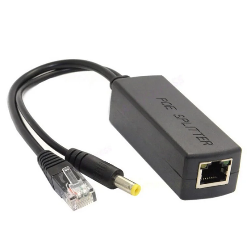 T36C Gigabit Mini Poe Splitter 10/100/1000Mbps POE Splitter DC Output 12V Power Over Ethernet IEEE 802.3Af untuk IP Datang