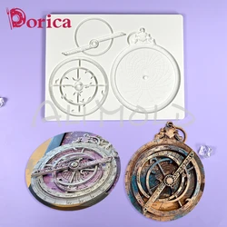 클래식 릴리프 디자인 실리콘 몰드 퐁당 초콜릿 몰드, 포켓 시계, DIY 송진 클레이, 홈 장식 모델, 케이크 베이킹 도구