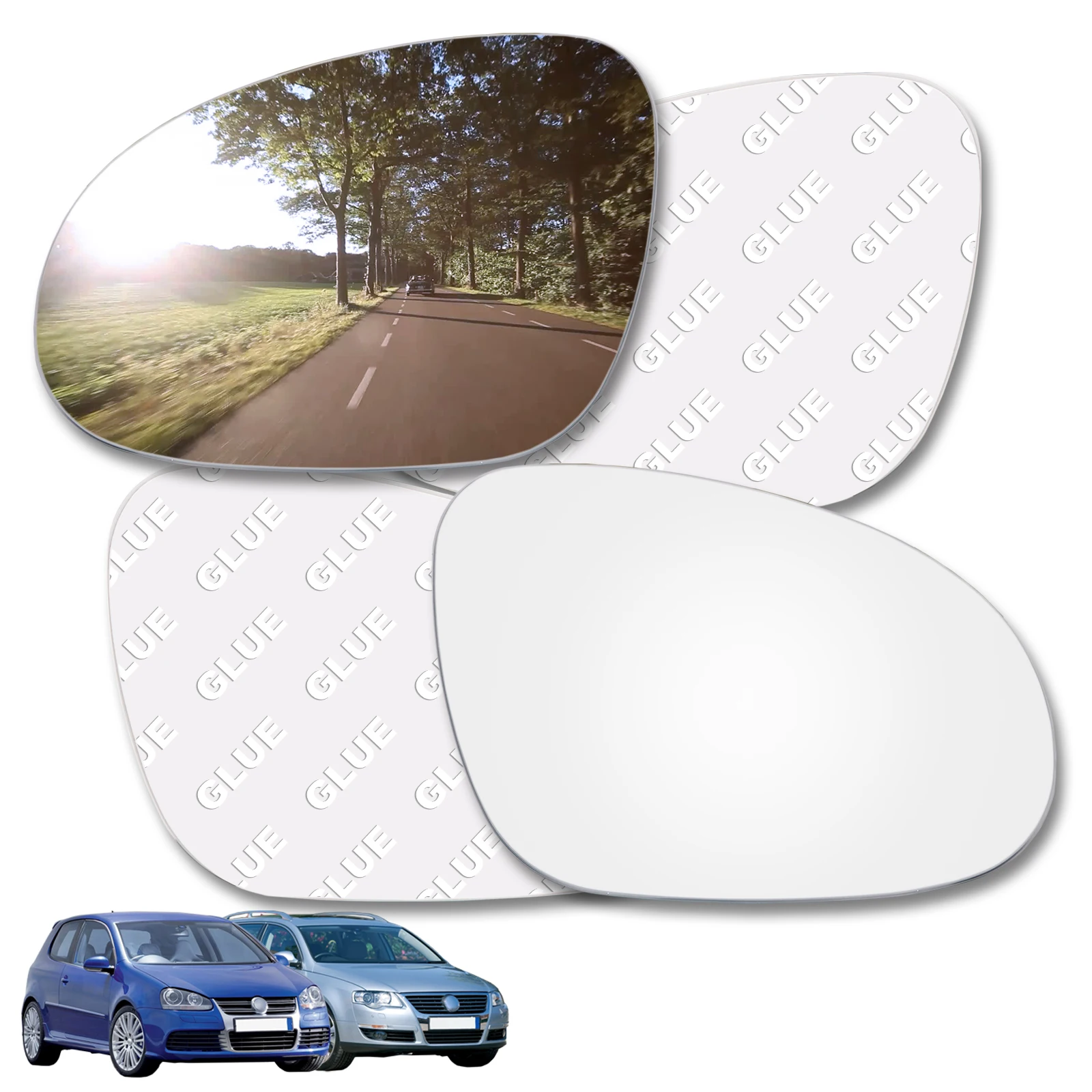 Left Right Side Mirror Glass Wide Angle Convex Rear View Rearview Exterior Mirror For VW Golf GTI 5 MK5 Jetta 06-10 Passat B6 3C