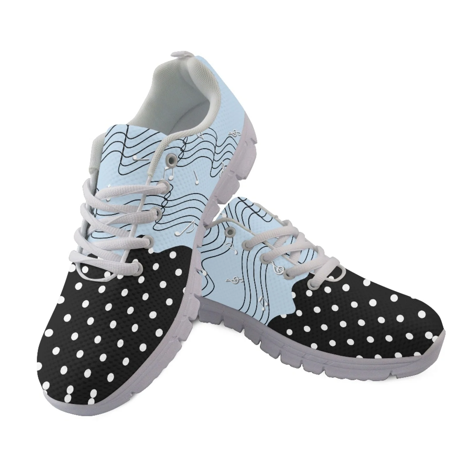 Coloranimal Colorful Music Note Walking Shoes Mesh & EVA Sole Running Sneakers Comfortable Running Shoes for Women