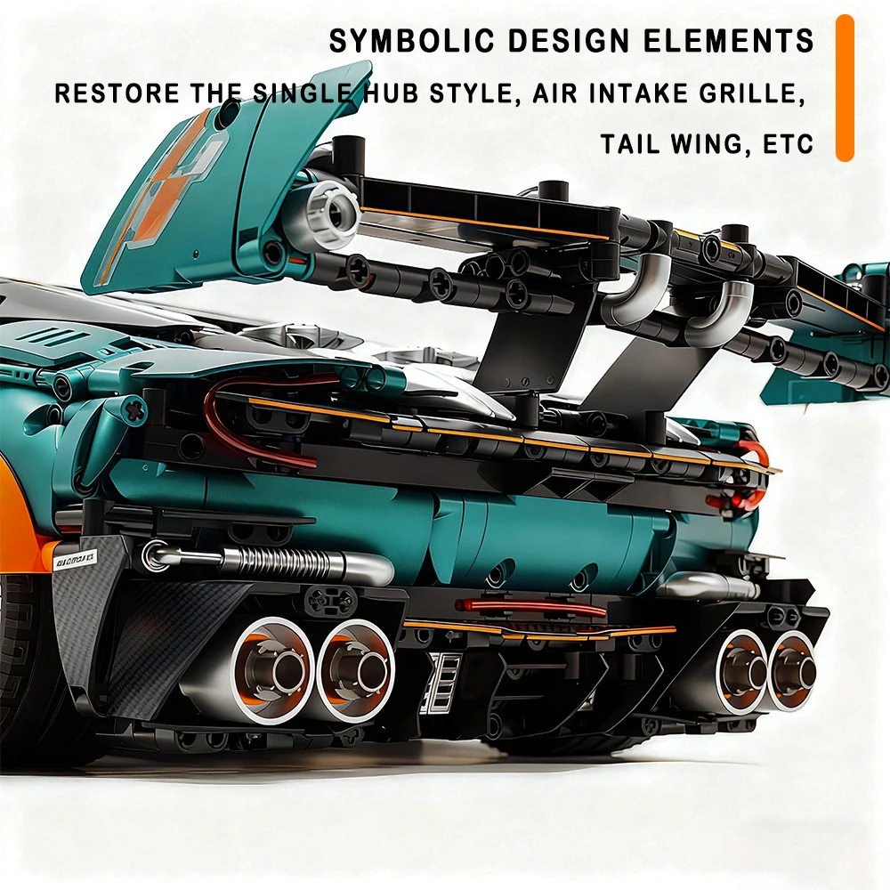 مقياس 1:8 مارتن فولكان سيارة رياضية بنة نموذج سيارة تجميع صعبة عالية لعبة الطوب التقنية لصبي هدية