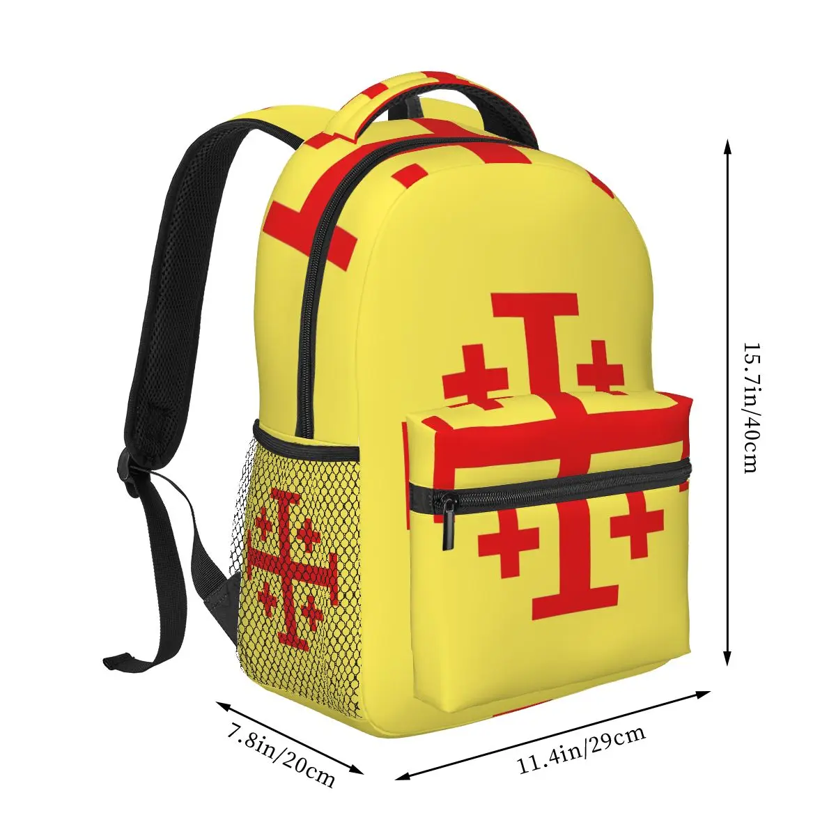 Knights Templar Cross Shield Symbol Medieval Sword Emblem Secret Order Backpack Student Boys Girls BookBag Computer Shoulder Bag