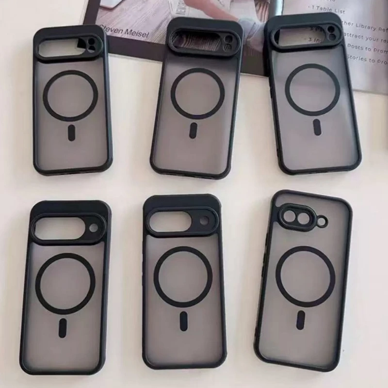 Durchscheinende, matte, magnetische Hülle für Google Pixel 10 11 Pro XL 6 7 8 9 Pro XL 11A 6A 10A 9A 8A 7A Magsafe Mac Safe Handyhüllen