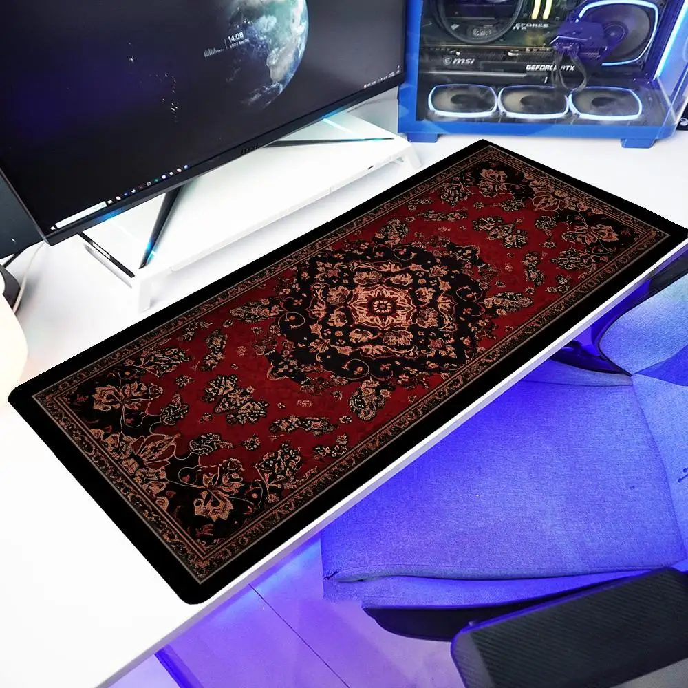 Computer Desks pad rubber anti-slip pc accessories edge locking large mouse pad desk pad gaming mats Vintage Persian Rug office